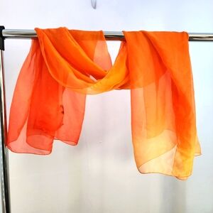 Cejon Vibrant Orange Sheer Scarf
